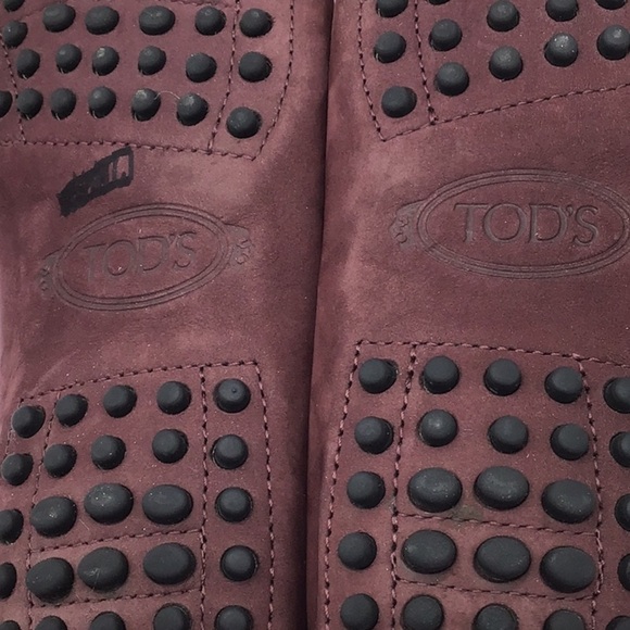 TOD’S Burgundy Suede Driving Loafers Size 36.5 - Picture 9 of 14